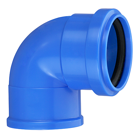 JOELHO 90° AZUL COM ANEL DE VEDAÇÃO