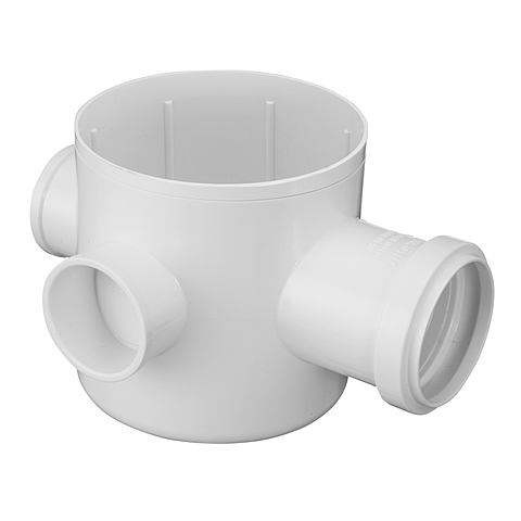 CORPO CAIXA SIFONADA COM TRÊS ENTRADAS BRANCO