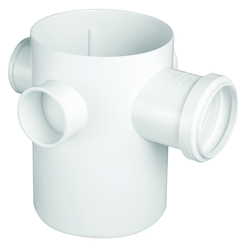 CORPO CAIXA SIFONADA COM TRÊS ENTRADAS BRANCO